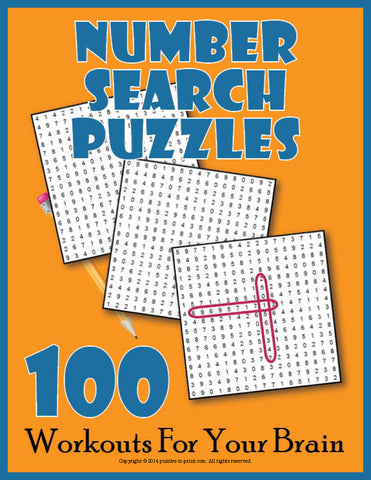 Number Search Puzzles, Cover