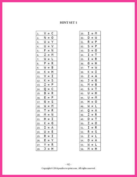 Cryptograms, Volume 1 - PRINTABLE PDF – Puzzles to Print