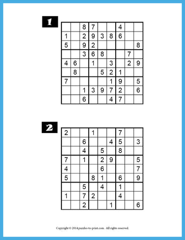 Easy Sudoku for You PRINTABLE PDF - Main Image