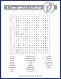 French Word Search Puzzles, Sample Page 1