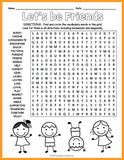 Friendship Word Search Puzzle