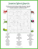 Insects Puzzle Bundle, Word Search