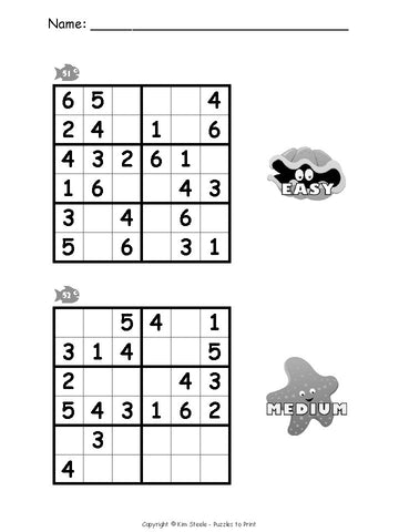 Printable Sudoku for Kids - 4x4 Grid - Easy